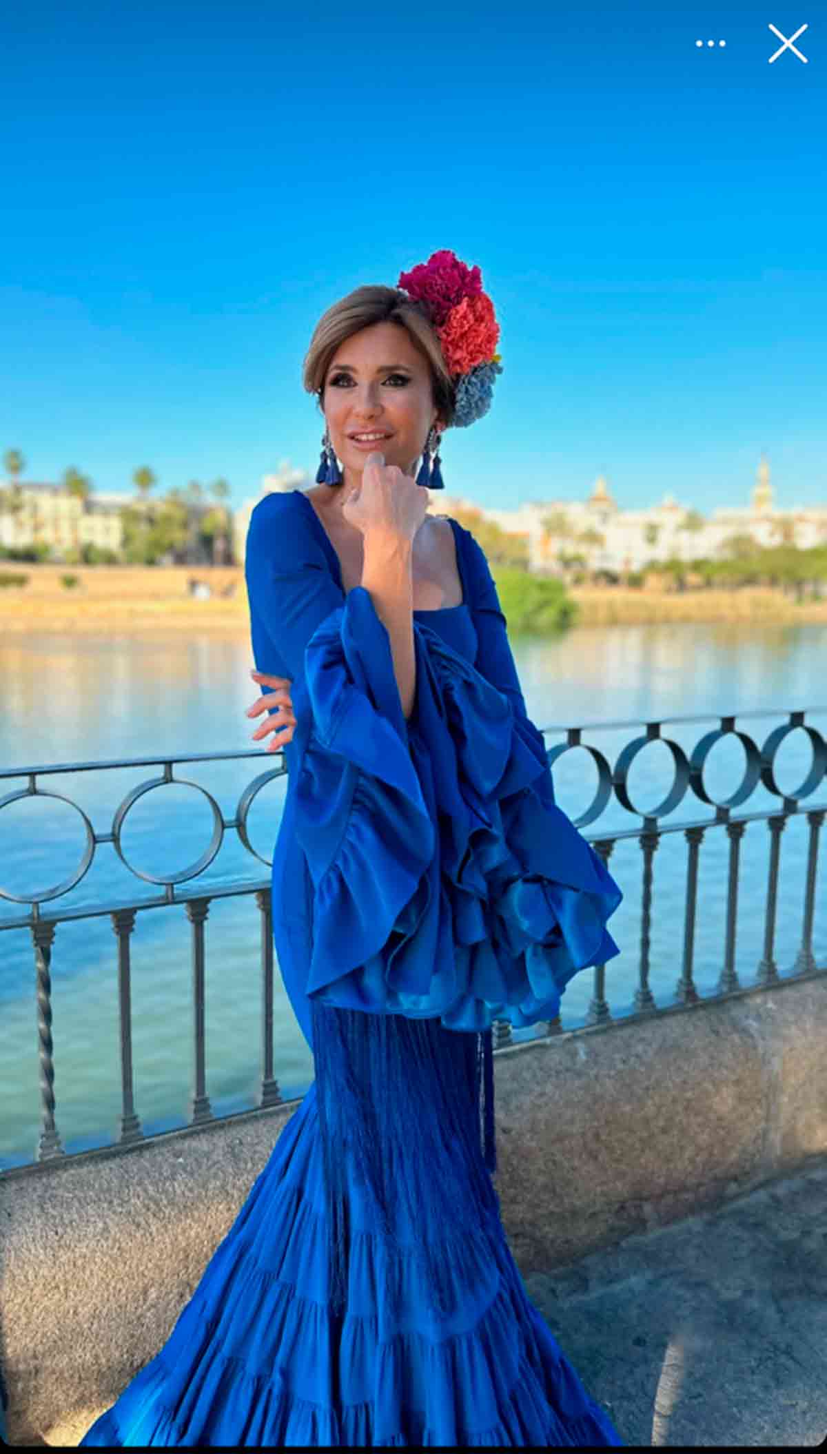 Traje flamenca 2025 azul