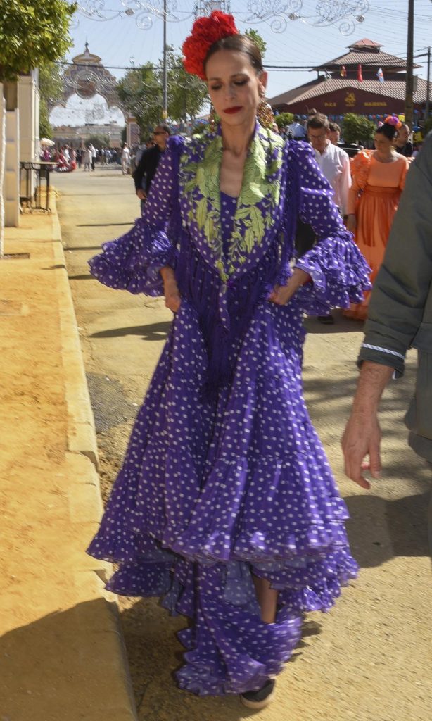 Vestido flamenca lunares y rayas