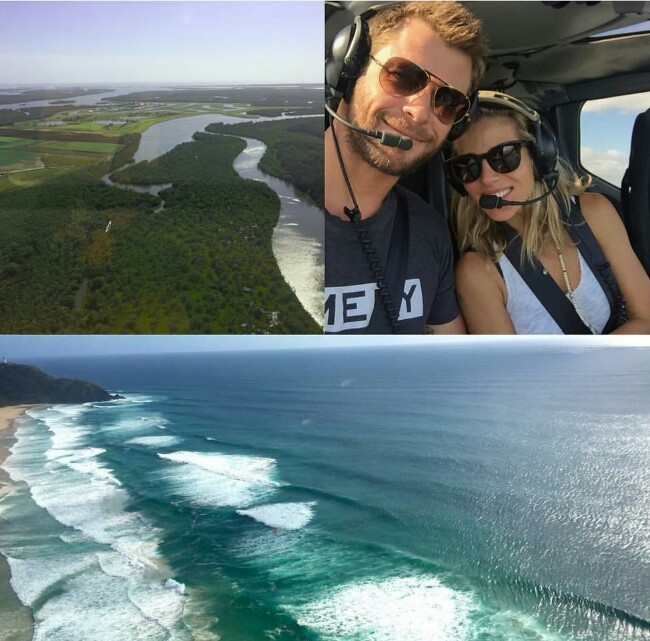 Elsa Pataky y Chris Hemsworth sobrevolaron la costa australiana tomaron estas fotografías