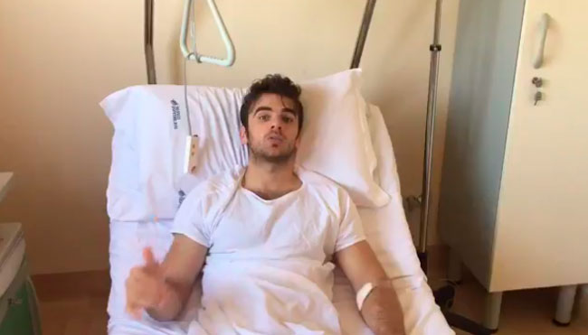 Eduardo Boscolo, en una imagen tomada en el hospital, donde aún está convaleciente de su reciente operación.