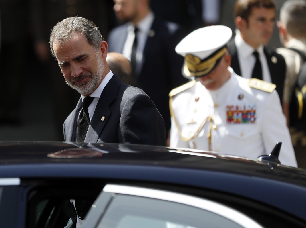 El Rey Felipe en un funeral