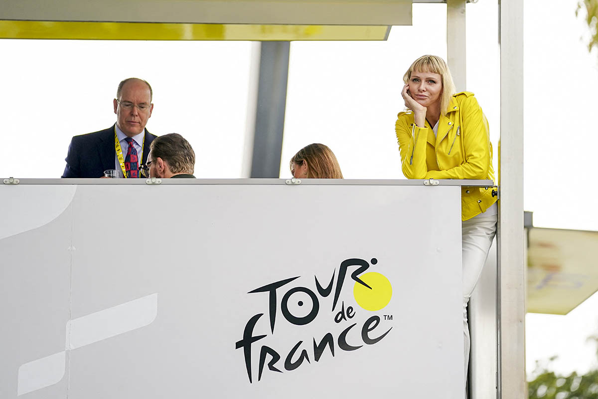 Princess Charlene of Monaco and HSH Prince Albert II of Monaco during the first stage of Tour de France, in Nice, France on August 29, 2020. Photo by Julien Poupart/ABACAPRESS.COM
