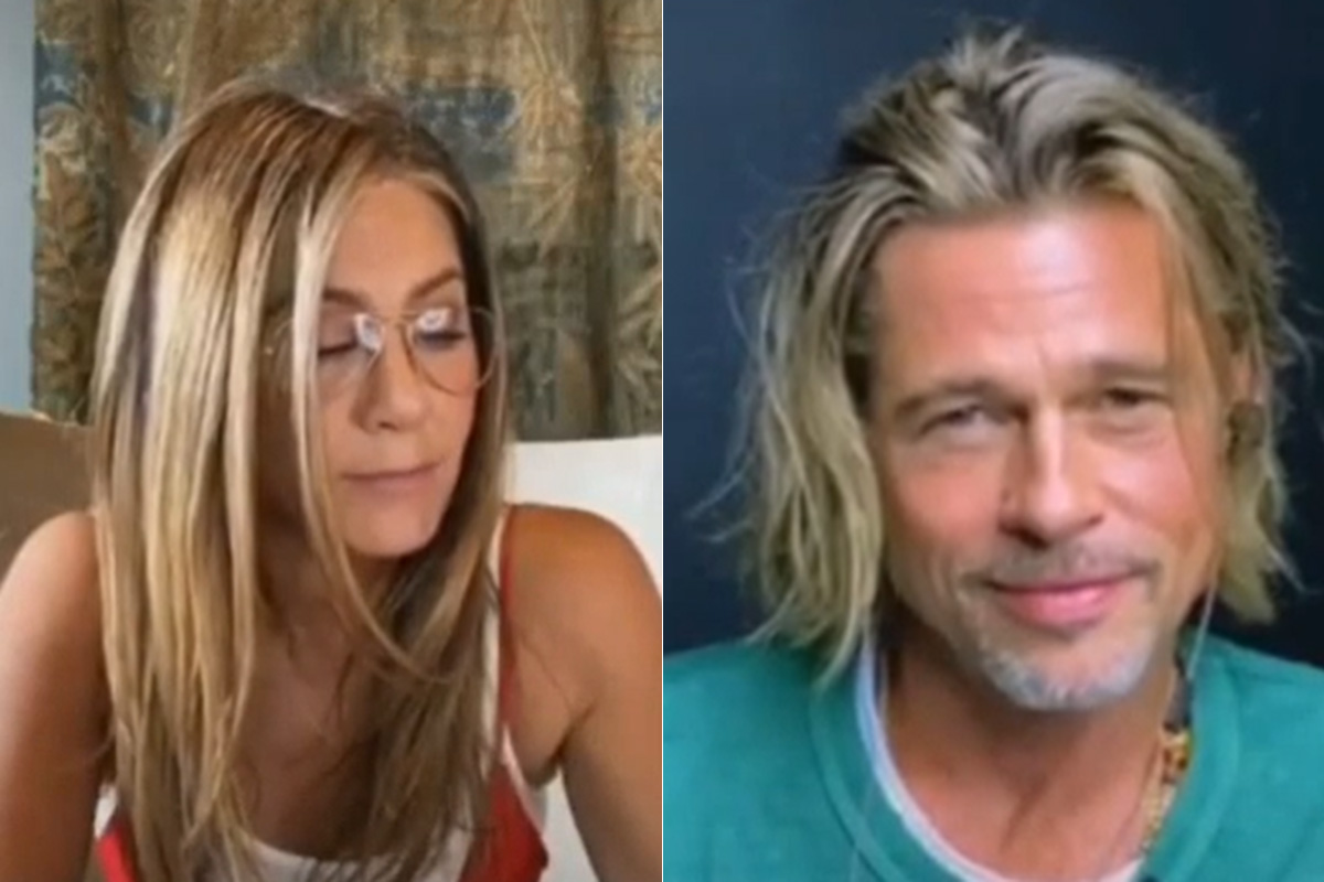 El tonteo de Brad Pitt y Jennifer Aniston en su reencuentro virtual incendia las redes