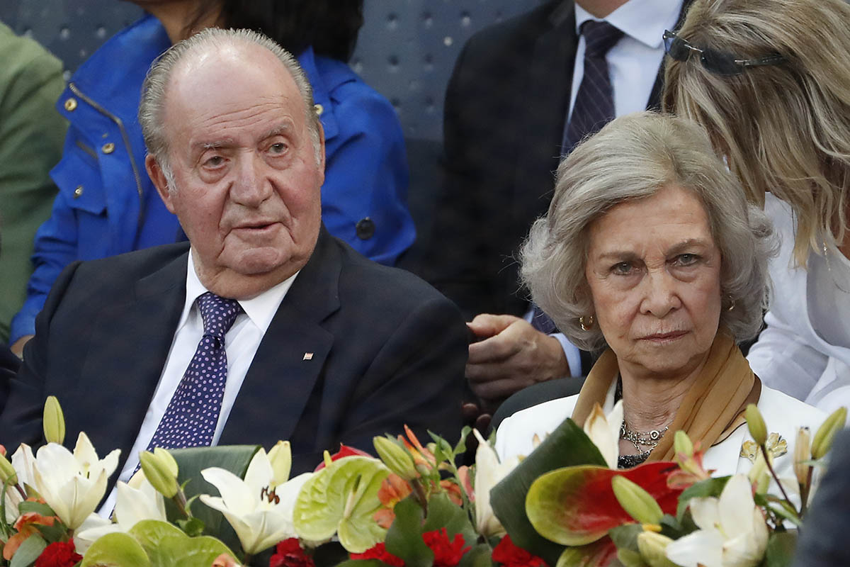 Spanish King Emeritus Juan Carlos I and Queen Sofia during the Masters Series Madrid 2019 at Caja Magica in Madrid, Spain, May 11, 2019